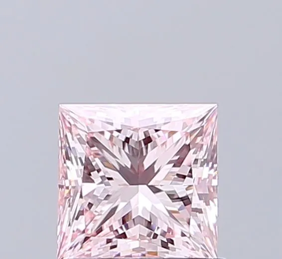 1.02ct PRINCESS Fancy Intense Pink VVS2 Coloured Lab diamond