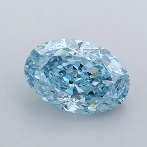 1.02ct OVAL Fancy Vivid Blue VVS1 Coloured Lab diamond
