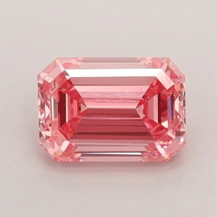0.80ct EMERALD Fancy Vivid Pink VS1 Coloured Lab diamond