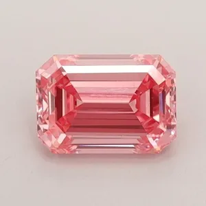 0.8ct EMERALD Fancy Vivid Pink VS1 Coloured Lab diamond