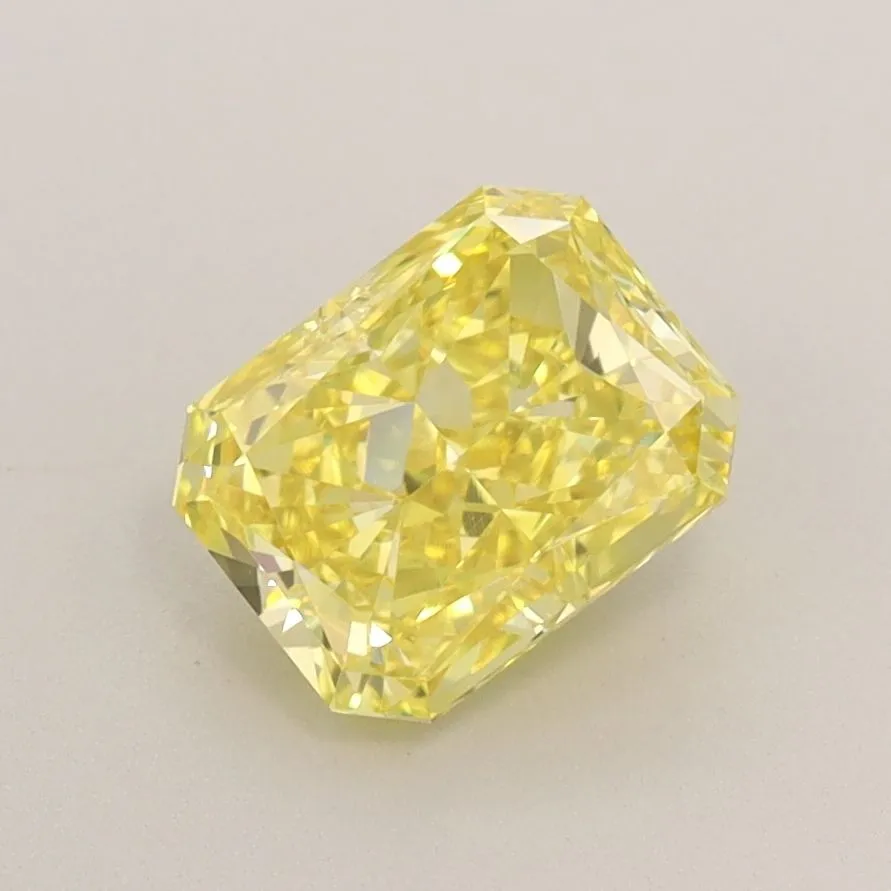 1.21ct RADIANT Fancy Vivid Yellow VS1 Coloured Lab diamond