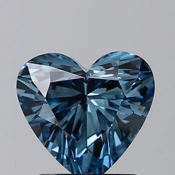 1.23ct HEART Fancy Vivid Blue VS2 Coloured Lab diamond