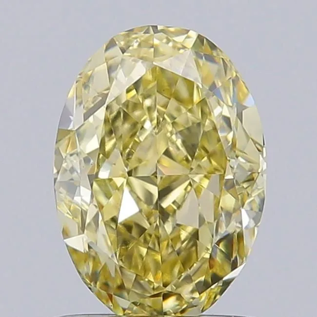 1.08ct OVAL Fancy Yellow VS1 Coloured Lab diamond