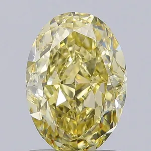 1.08ct OVAL Fancy Yellow VS1 Coloured Lab diamond