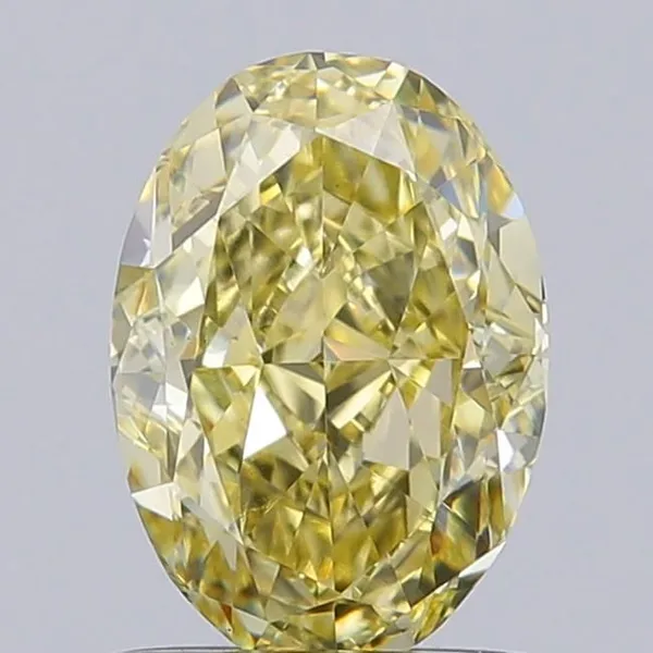 1.08ct OVAL Fancy Yellow VS1 Coloured Lab diamond