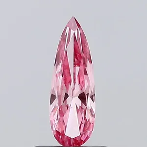 0.49ct PEAR Fancy Vivid Pink VS2 Coloured Lab diamond