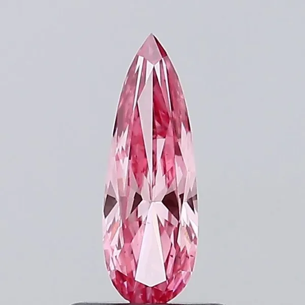 0.49ct PEAR Fancy Vivid Pink VS2 Coloured Lab diamond