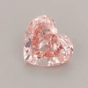 0.69ct HEART Fancy Vivid Pink VS1 Coloured Lab diamond