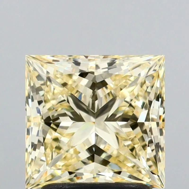 2.01ct PRINCESS Fancy Light Yellow VS2 Coloured Lab diamond