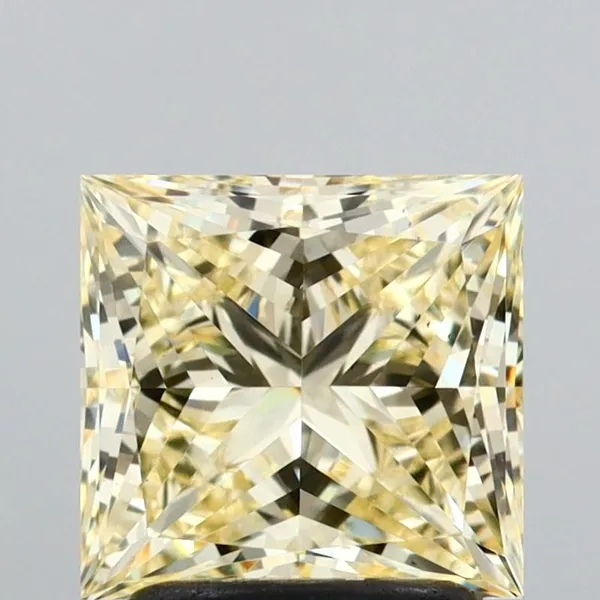 2.01ct PRINCESS Fancy Light Yellow VS2 Coloured Lab diamond