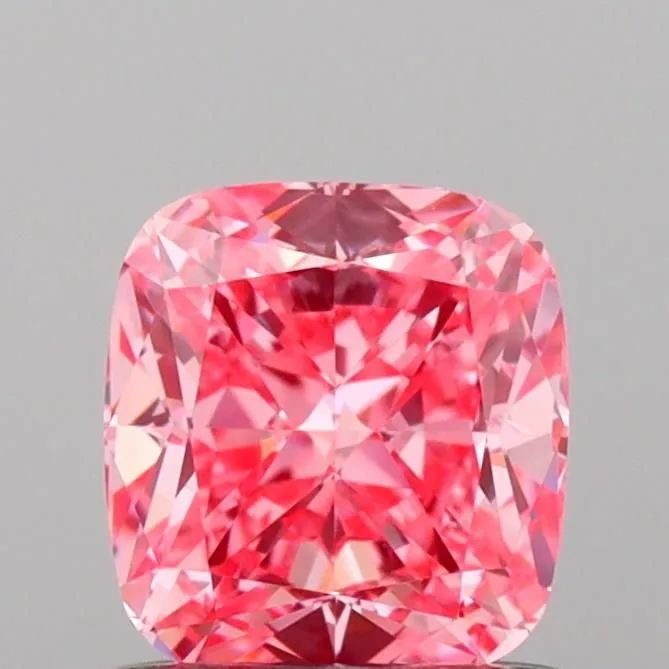 1.03ct CUSHION Fancy Vivid Pink VVS2 Coloured Lab diamond