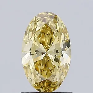 0.87ct OVAL Fancy Yellow VS1 Coloured Lab diamond