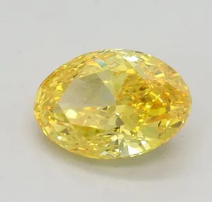 0.6ct OVAL Fancy Vivid Yellow VVS2 Coloured Lab diamond