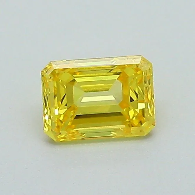 0.55ct EMERALD Fancy Vivid Yellow VS1 Coloured Lab diamond