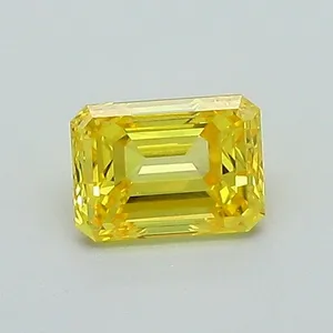 0.55ct EMERALD Fancy Vivid Yellow VS1 Coloured Lab diamond