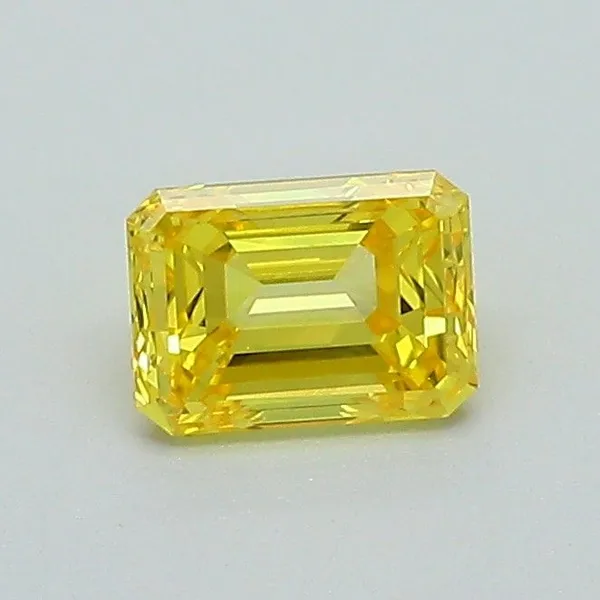 0.55ct EMERALD Fancy Vivid Yellow VS1 Coloured Lab diamond