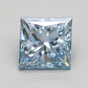 1.8ct PRINCESS Fancy Intense Blue SI1 Coloured Lab diamond