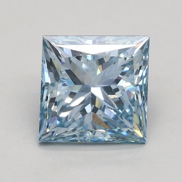 1.8ct PRINCESS Fancy Intense Blue SI1 Coloured Lab diamond