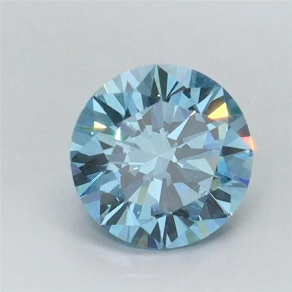 0.77ct ROUND Fancy Vivid Blue VS1 Coloured Lab diamond