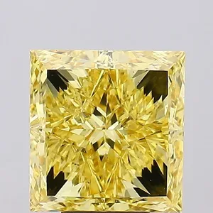 6.02ct PRINCESS Fancy Vivid Yellow VS2 Coloured Lab diamond