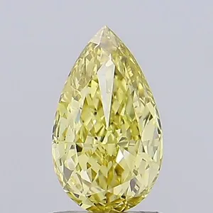 0.91ct PEAR Fancy Intense Yellow VS1 Coloured Lab diamond