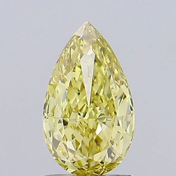 0.91ct PEAR Fancy Intense Yellow VS1 Coloured Lab diamond