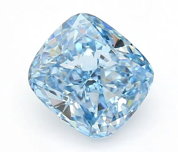 1.07ct CUSHION Fancy Vivid Blue VVS2 Coloured Lab diamond