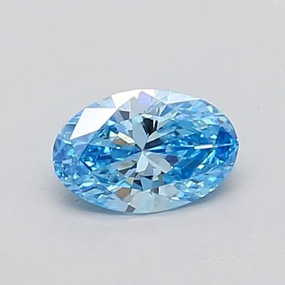 0.37ct OVAL Fancy Vivid Blue VS2 Coloured Lab diamond