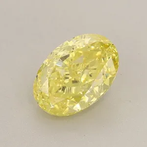 1.02ct OVAL Fancy Vivid Yellow VS2 Coloured Lab diamond