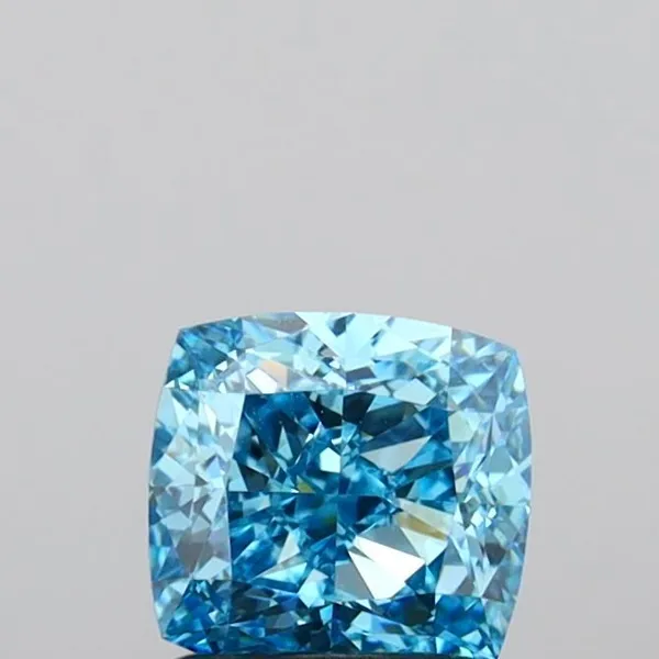 1.46ct CUSHION Fancy Vivid Blue VVS2 Coloured Lab diamond