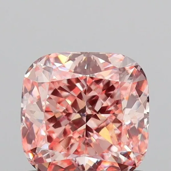 1.08ct CUSHION Fancy Vivid Pink VVS2 Coloured Lab diamond
