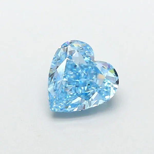 0.92ct HEART Fancy Vivid Blue VS2 Coloured Lab diamond