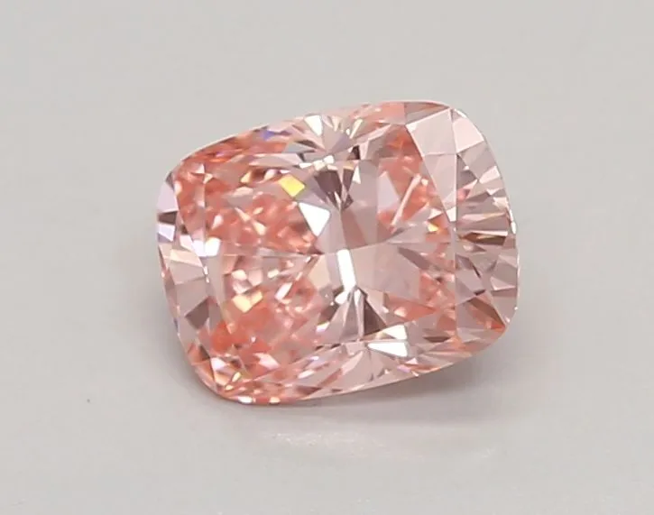 0.79ct CUSHION Fancy Vivid Pink VVS2 Coloured Lab diamond