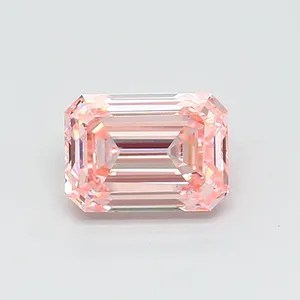 1.51ct EMERALD Fancy Intense Pink VS2 Coloured Lab diamond