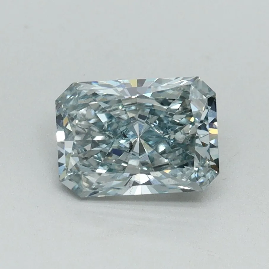 1.22ct RADIANT Fancy Intense Greenish Blue SI1 Coloured Lab diamond