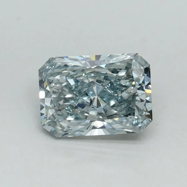 1.22ct RADIANT Fancy Intense Greenish Blue SI1 Coloured Lab diamond
