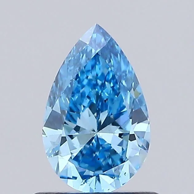 0.62ct PEAR Fancy Vivid Blue SI1 Coloured Lab diamond