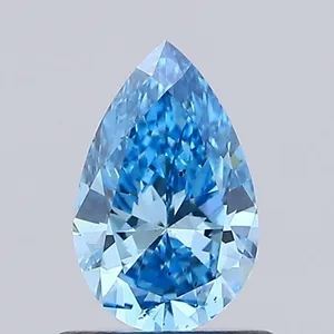 0.62ct PEAR Fancy Vivid Blue SI1 Coloured Lab diamond