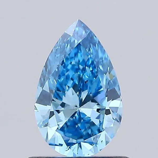 0.62ct PEAR Fancy Vivid Blue SI1 Coloured Lab diamond