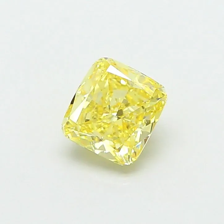 0.74ct CUSHION Fancy Intense Yellow VS1 Coloured Lab diamond