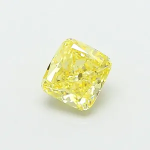 0.74ct CUSHION Fancy Intense Yellow VS1 Coloured Lab diamond