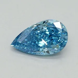 0.52ct PEAR Fancy Vivid Blue VS1 Coloured Lab diamond