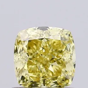 0.71ct CUSHION Fancy Vivid Yellow VS2 Coloured Lab diamond