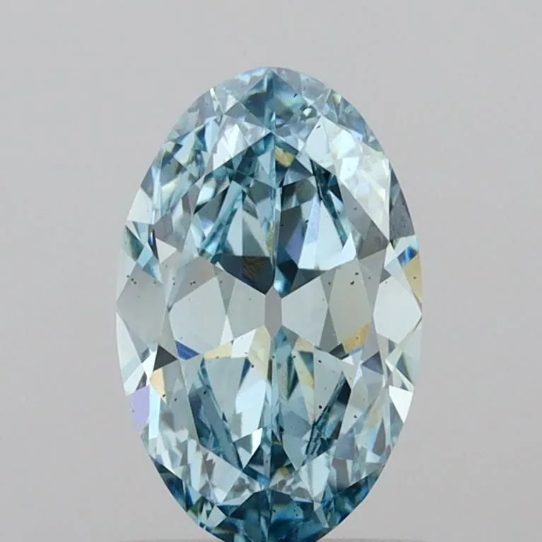 1.00ct OVAL Fancy Vivid Blue VS2 Coloured Lab diamond