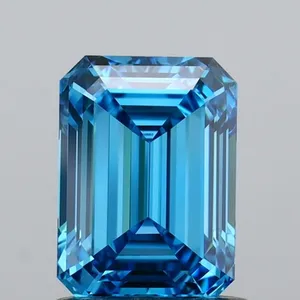 1ct EMERALD Fancy Vivid Blue VVS1 Coloured Lab diamond