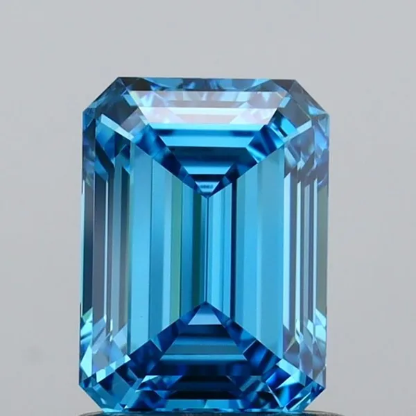 1ct EMERALD Fancy Vivid Blue VVS1 Coloured Lab diamond