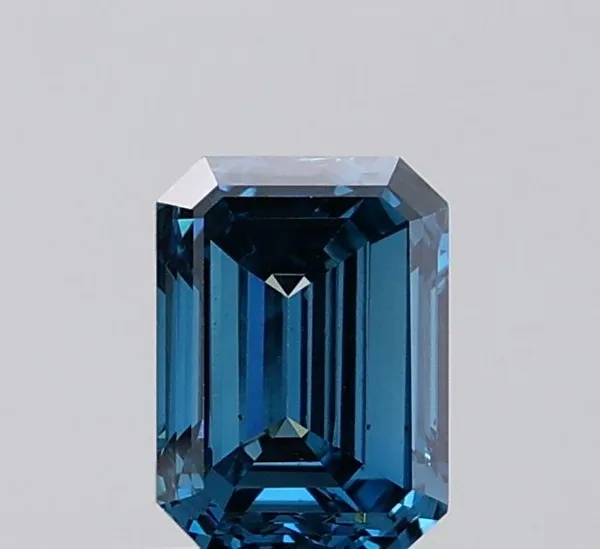 1.06ct EMERALD Fancy Vivid Blue VS2 Coloured Lab diamond