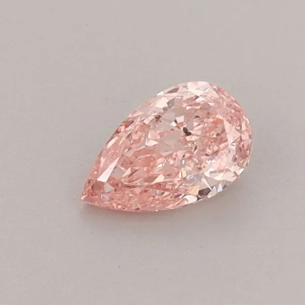 0.43ct PEAR Fancy Vivid Pink SI1 Coloured Lab diamond