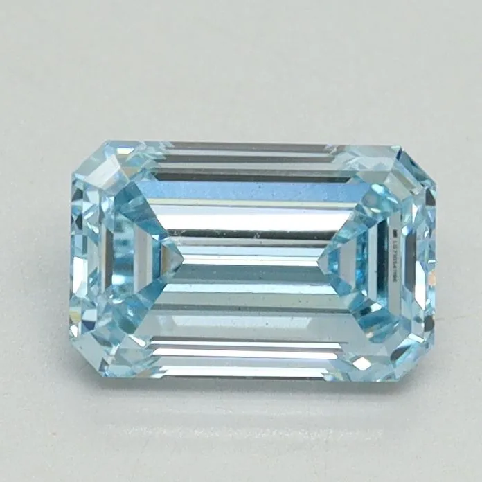 1.01ct EMERALD Fancy Intense Blue VS1 Coloured Lab diamond