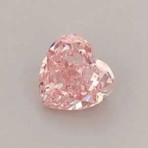 0.55ct HEART Fancy Vivid Pink VS1 Coloured Lab diamond